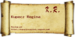 Kupecz Regina névjegykártya